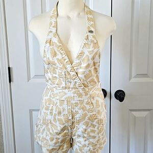 Maeve Gardener Apron Romper tan/white Size 0